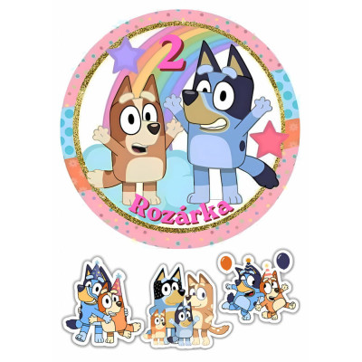 PohJedlý papír Bluey – mix obrázků A4 | Dortová dekorace