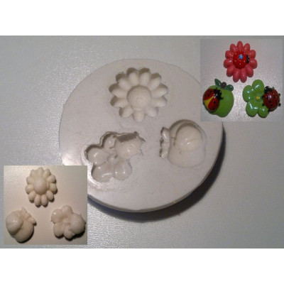 Květ a beruška silikonová forma