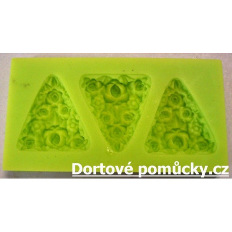 Růže brož 3 ks silikonová forma
