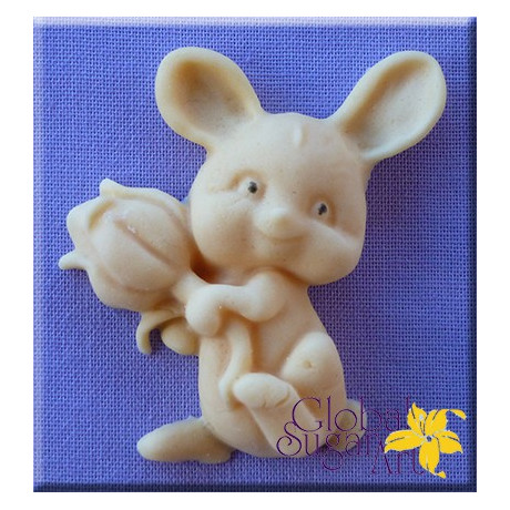 Myška s kvítkem silikonová forma