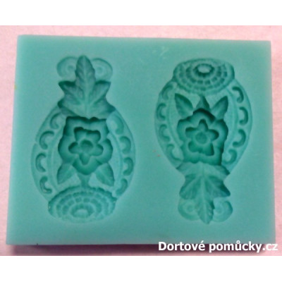 Silikonová forma brož váza s květem