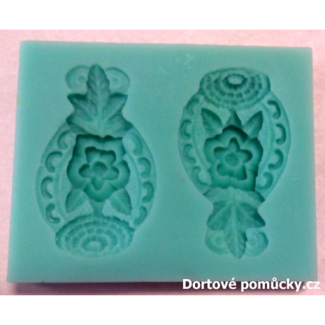 Silikonová forma brož váza s květem