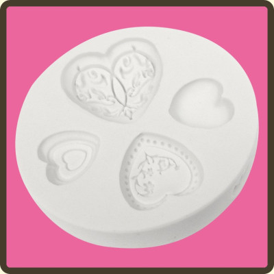 Elagantní srdíčka silikonová forma