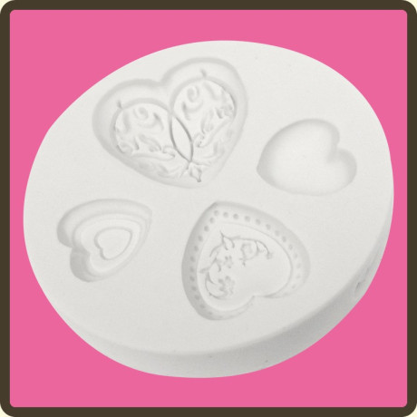 Elagantní srdíčka silikonová forma