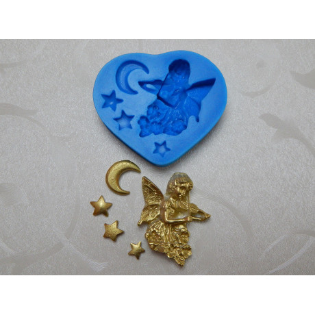 Andílek s měsíčkem -  silikonová forma