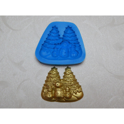 Vánoční motiv stromečky silikonová forma