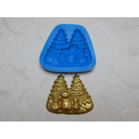 Vánoční motiv stromečky silikonová forma