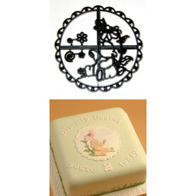 Medvídek s květinou - patchwork vytlačovač