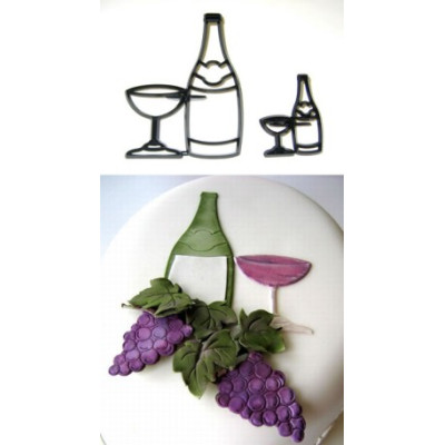 Láhev a sklenice - patchwork vytlačovač