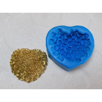 Srdce s růžemi silikonová forma