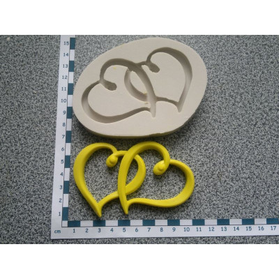 Srdíčka spojené- silikonová forma