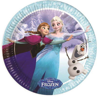 Frozen Ice Skating talíře 8 ks 23 cm